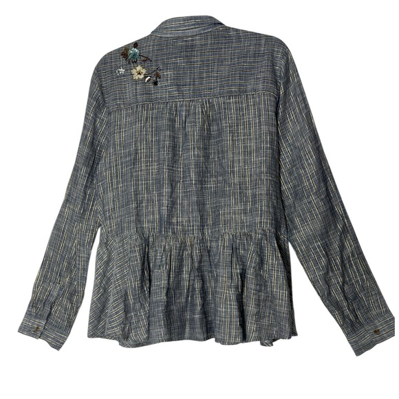 New Anthropologie x HD in Paris Top Women's Large Embroidered Sequin Long Sleeve - Picture 3 of 9